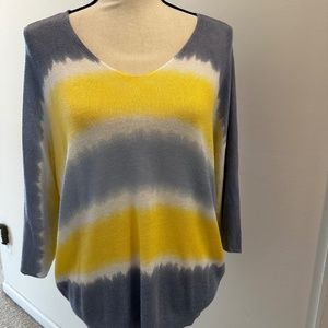 Charlie B, lightweight sweater, yellow and blue, SZ Small, Like New